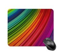 Rainbow Color Stripe Square Mouse Pad Portable Computer Mousepad with Non-Slip Rubber Base 20 * 25cm Ultra-Thin Gaming Mouse Mat for Computer Laptop Office Desk Accessories