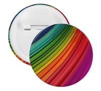 Rainbow Color Stripe Tinplate Badge Personalized Round Brooch Large Craft Button Suitable for Teachers, Nurses, Doctors, Staff, Party Gift Accessories, style, 20PCS