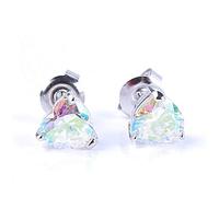 Rainbow Color Stud Earrings Heart Zircon Stud Earring Color Silver Earrings For Women Classic Jewelry Creative And Exquisite Workmanship