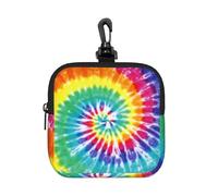 Rainbow Color Tie Dye, Square Zipper Storage Bag, Neoprene Coin Purse, Small Wallets, Change Pouch, Change Purse