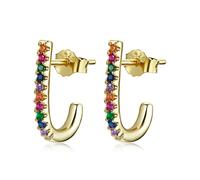 Rainbow Color Zircon Color Stud Earrings Ear Hoops Jewelry