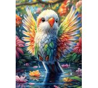Rainbow-Colored Bird in A Magical Glow 500 Piece Pack Classic Jigsaw Puzzle Wildlife Pet Couple Puzzle Partners Ultra Difficult Wall Decor Easter New Year Eco Friendly Cardboard 500 PCS