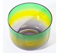 Rainbow Colored Clear Quartz Crystal 6 Inch Singing Bowl, Calm Mind, Ease Soul, Balancing Body Chakra, Adjusting Emotional State, With Carry Bag (Color : 440Hz, Size : F Tone)