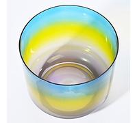 Rainbow Colored Clear Quartz Crystal 6 Inch Singing Bowl, Calm Mind, Ease Soul, Balancing Body Chakra, Adjusting Emotional State, With Carry Bag (Color : 432Hz, Size : A Tone)