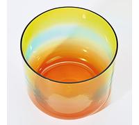Rainbow Colored Clear Quartz Crystal 6 Inch Singing Bowl, Calm Mind, Ease Soul, Balancing Body Chakra, Adjusting Emotional State, With Carry Bag (Color : 440Hz, Size : E Tone)