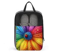 Rainbow-Colored Flower with Water Shoe Bag for Travel Daily Use Anti-dust Storage Carrier Golf Shoe Pouch