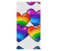 Rainbow Colored Gay Pride Hearts Beach Towels Extra Large, Quick Dry Absorbent Multipurpose, Oversized Beach Towel, Sand Free Foldable Lightweight, Travel Towel, For Beach Pool Camping Travel Vacation