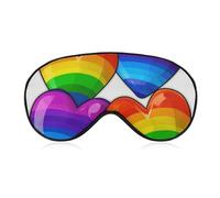 Rainbow Colored Gay Pride Hearts Eye Mask Sleep Mask Eye Masks for Sleep Sleep Masks for Women Men Sleeping Mask Travel Eye Mask Sleep Mask Blackout Funny Sleep Mask Cute Sleep Mask