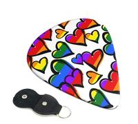 Rainbow Colored Gay Pride Hearts Guitar Pickfor Pickups For Acoustic Electric Guitar Bass Ukulele