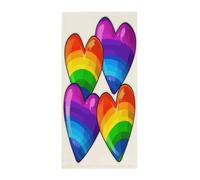 Rainbow Colored Gay Pride Hearts Hand Towel - Printing And Soft (28.7*13.8 In),Bath Towels Absorbent,Lightweight & Dry Quickly,Face Towels for Men & Women Yoga Sports Travel Outdoor Camping Gym