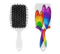 Rainbow Colored Gay Pride Hearts Massage Comb for Men And Women,Hair Brush for Long, Short,Thin,Curly,Straight,or Wavy,Air Cushion Comb with Handle Gift for Women