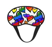 Rainbow Colored Gay Pride Hearts Print Sleep Mask, Eye Sleeping Mask for Women and Men for Total Darkness, Reduces Puffy Eye Mask