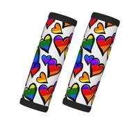 Rainbow Colored Gay Pride Hearts Printed Neoprene Luggage Handle Wrap