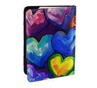 Rainbow Colored Gay Pride Hearts Printed Passport Holder - 6.5 x 4.5 Inch RFID Blocking Travel Wallet,Stylish Passport Cover,Lightweight Document Organizer for Cards