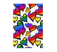 Rainbow Colored Gay Pride Hearts Printed Wooden Puzzle 300 Piece, Cute Puzzle Game in Plastic Box for Family Entertainment and Brain Training Gifts