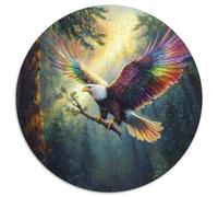 Rainbow-colored Long Wings 1000pcs (67.5x67.5cm) Erwachsenenpuzzle - Bald Eagle Erwachsenenpuzzle DIY-Puzzlespielzeug