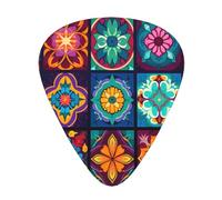 rainbow-colored patternGuitar Picks, 12-Piece Pattern Set, Three Different Thicknesses for Acoustic Electric Guitar and Other Instruments