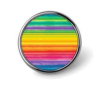 Rainbow Colored Striped Badges Decorative, Durable Aluminum Alloy Round Badge, Lightweight Button Brooch for Shirts, Jackets, Hats, Uniforms 1"