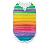 Rainbow Colored Striped Dog Shirt Quick Dry Breathable Pet T-Shirt Soft Stretchy Sleeveless Vest Dog Apparel 2XL