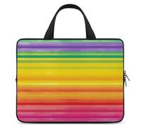 Rainbow Colored Striped Laptop Bag Durable Laptop Sleeve Water-Resistant Notebook Bag for Computer Or Tablet