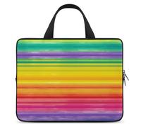 Rainbow Colored Striped Laptop Bag Durable Laptop Sleeve Water-Resistant Notebook Bag for Computer Or Tablet