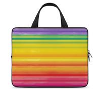 Rainbow Colored Striped Laptop Bag Durable Laptop Sleeve Water-Resistant Notebook Bag for Computer Or Tablet