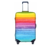 Rainbow Colored Striped Luggage Cover Suitcase Trolley Case Protector Elastic Washable Anti Scratch Fit 18-32 Inch
