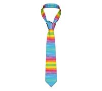 Rainbow Colored Striped Men'S Necktie Plain Silk Woven Striped Plaids Tie Handkerchief Cufflink Tie Clip Set Formal Business Wedding