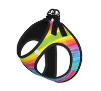 Rainbow Colored Striped Pet Leash Vest For Small Dogs Cats Reflective Adjustable Soft Outdoor Walking Hiking Training