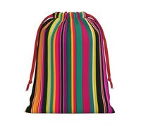 Rainbow Colored Striped Print Gift Drawstring Decor Bag For Holiday Party Favors Birthdays Anniversaries Pouch