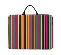 Rainbow Colored Striped Print Lightweight Laptop Case Sleeve for Office Travel Daily Notebook Protector Bag