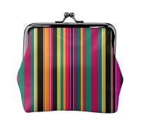 Rainbow Colored Striped Print Lightweight Women Coin Purse Exquisite Waterproof Small Pouch for Coins Cards