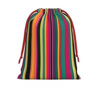 Rainbow Colored Striped Print Reusable Drawstring Gift Bags For Candy Bag Birthday, Wedding Or Daily