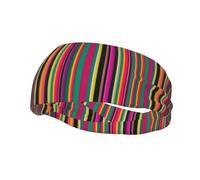 Rainbow Colored Striped Print Sports Sweatband High-Performance Headbands Fitness Enthusiasts Yoga Outdoor Sports