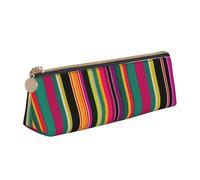 Rainbow Colored Striped Print Triangle Pencil Pens Case Large-Capacity Stationery Organizer Pouch Office Travel