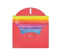 Rainbow Colored Striped Red prints Greeting Cards 6x4-inch with Envelope | Perfect for writing greetings and thank-you notes