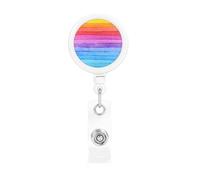 Rainbow Colored Striped, Retractable Badge Holder,Badge Reels Holder with ID Clip Alligator Clip