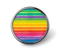 Rainbow Colored Striped Round Badge Personalized Metal Lapel Pin Badges Fit Clothing Bags Hat Humorous Printed Brooch Badge Party Decorations Accessories for Men Women
