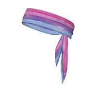Rainbow Colored Striped Sports Head Tie Adjustable Stylish Breathable Running Workout Gym Cycling Tennis Basketball