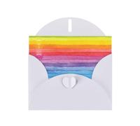 Rainbow Colored Striped White prints Greeting Cards 6x4-inch with Envelope | Perfect for writing greetings and thank-you notes