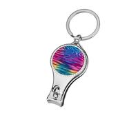 Rainbow Colored Water Rripples Cute Nail Clippers for Uniex Adults Metal Sharp Curved Fingernail and Toenail Clipper Cutters