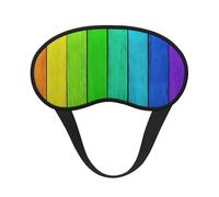 Rainbow Colored Wood Background Print Adjustable Eye Cover for Sleeping, Comfortable, Pressure-Free and Breathable Sleeping Masks