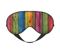 Rainbow Colored Wood Background Print Lightweight Sleep Mask Breathable Light-Blocking Travel Yoga Outdoor Adventures
