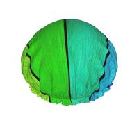 Rainbow Colored Wood Background Print Shower Essentials Bonnet For Women, Large Washable Elastic Band Bath Hair Wrap Shower Cap
