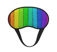 Rainbow Colored Wood Background Print Sleep Eye Mask Light Blocking Soft and Comfortable Night Eye Blinder for Women Men for Sleeping Travel Night Shift