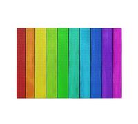 Rainbow Colored Wood Background Printed Adult Fun Puzzle wooden puzzle in a plastic box with letters printed on the back home decor party toy