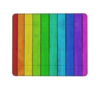 Rainbow Colored Wood Background Printed Desktop Mouse Pad Desktop Gaming Mouse Pad Suitable For Office And Gaming 8.3 x 10.3 in