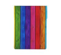 Rainbow Colored Wood Background Printed Laptop Sleeve Bag 13-Inch - Leather Laptop Sleeve Case Shockproof Protective Computer Cover Bag