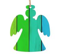 Rainbow Colored Wood Background Wooden Christmas decorations printed wooden decorations suitable for Christmas trees party decorations