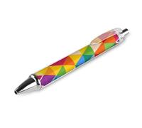 Rainbow Colorful Abstract Geometric Retractable Ballpoint Pen Black Ink Ball Point Pen Work Pens 1 PCS